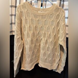 Maurices Textured Loose Knit Cream Sweater. NWOT. L